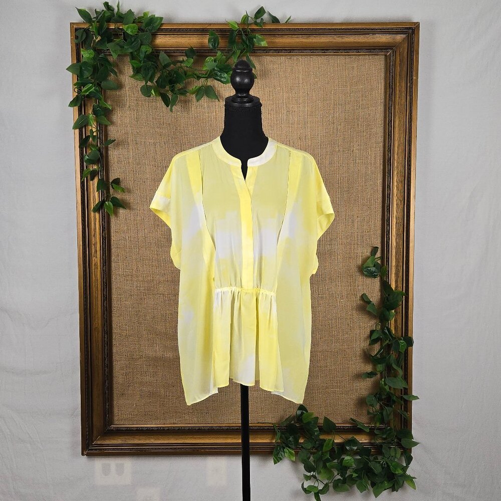 Alfani Serenity Ruched-Waist Capped Sleeve Pullover Blouse